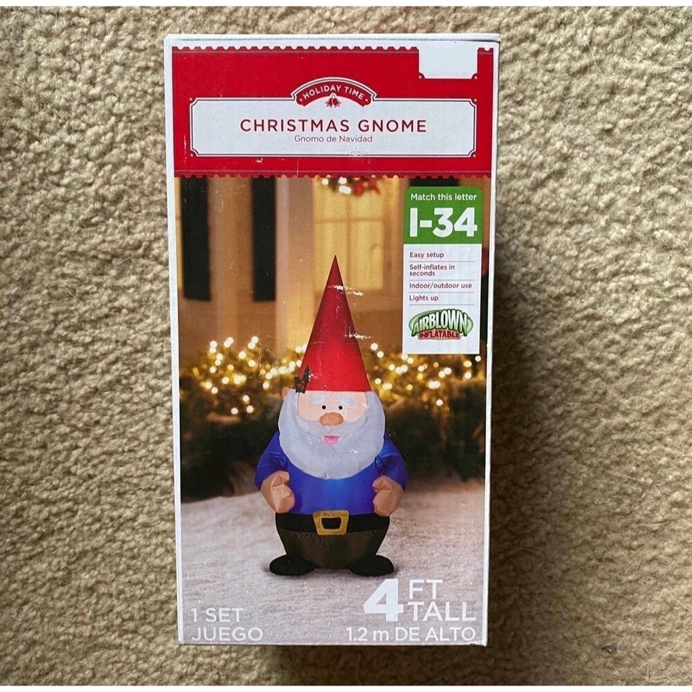 4ft Gnome Holiday Inflatable - Picture 3 of 3